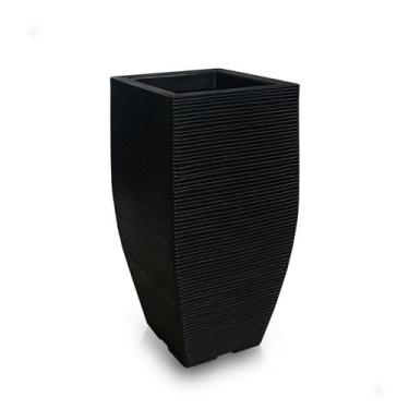 Imagem de Vaso De Planta Quadrado Texturizado Polietileno 75X40 Preto - Foster P
