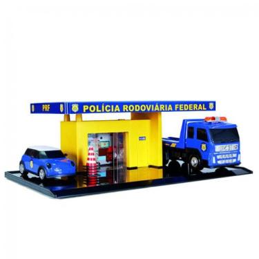 Imagem de Brinquedo Didático Poliposto Polícia Pista Com Carrinho e Caminhão Pol