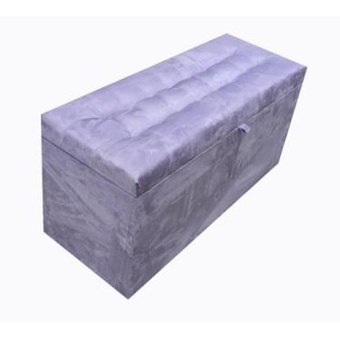 Imagem de Recamier puff baú solteiro em material sintetico 100% MDF - Lilás - NE