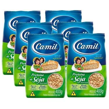 Imagem de kit 6 Proteína de Soja Texturizada Clara Camil Pacote 400g