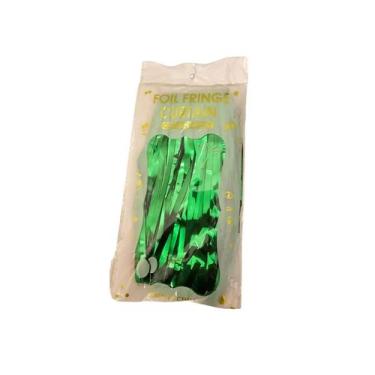 Imagem de saia mesa franja metalizada 2,80x73 verde decoração festa - sm decora