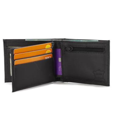 Imagem de Carteira de Couro Masculina  Porta CNH, Cartões e Dinheiro Documentos 