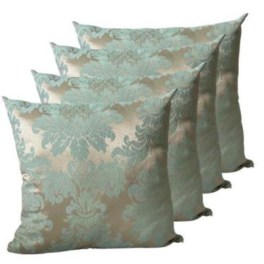 Imagem de  Kit 4 Capas De Almofadas Jacquard Medalhão 60x60 (tamanho Extra Grand