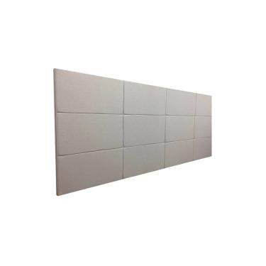 Imagem de Cabeceira Estofada Casal 12 Blocos Não é Segredo Linho Cru Mesclado 140x90