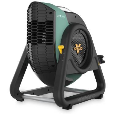 Imagem de Ventilador e Circulador de Ar com 3 Velocidades, Inclinação Ajustável, IP54 à Prova de Poeira e Respingos, 110V, Vornado, Verde e Preto  