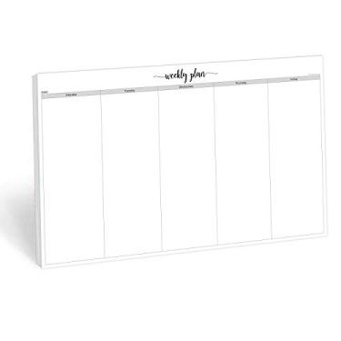 Imagem de Bloco de notas para planejamento de dia de semana 321Done (28 cm x 43 cm) tamanho de lápis jumbo 50 folhas para a semana de trabalho – bloco de mesa – De segunda a sexta-feira M-F agenda semanal dias da semana papel nota de notas – feito nos EUA – Simples