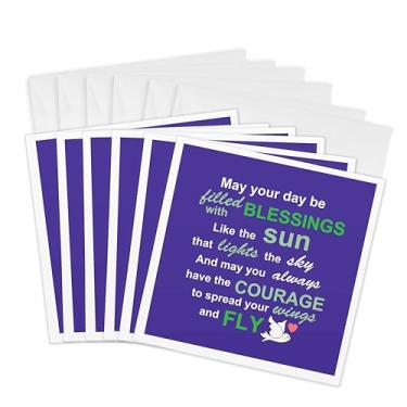 Imagem de 3dRose Rima de bênção irlandesa para coragem, bravura independência - Tipografia de poemas rimados - Roxo - Cartões comemorativos, 15,24 x 15,24 cm, conjunto de 6 (gc_58345_1)