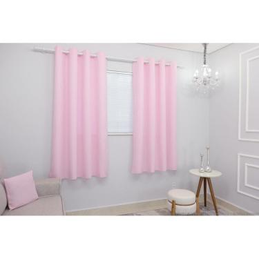 Imagem de Cortina Lana Rosa-Bebê Oxford 300X180 Para Sala/Quarto