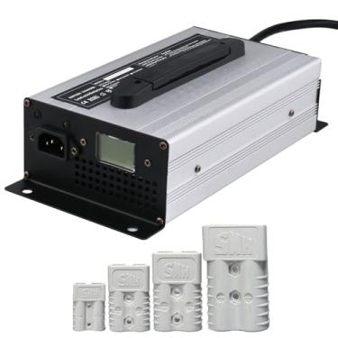 Imagem de Carregador de bateria de empilhadeira 12V/24V/36V/48V/60V/72V carregador de bateria de chumbo ácido de 1200W, com plugue Anderson para empilhadeira, carrinho de golfe,24v 30a,350A