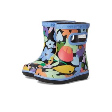 Imagem de BOGS Bota de chuva unissex Skipper II Overlap Flowers (infantil), Preto Multi, 22