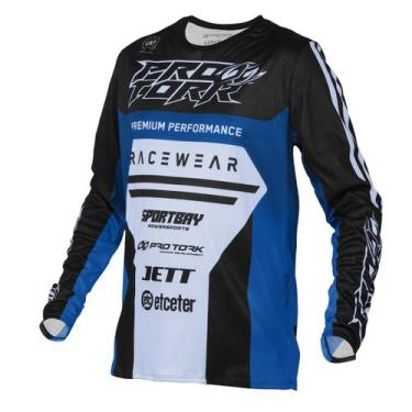 Imagem de Camisa Motocross Masculino Feminino Brave Pro Tork Proteção, Azul, G6
