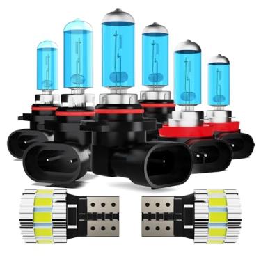 Imagem de ZPXGIZT Lâmpadas adequadas para Honda Civic 2006-2013, conjunto de lâmpadas de farol de halogêneo de alto desempenho e luzes de matrícula, 9005 9006 H11 Faróis de neblina de farol alto e baixo, luz