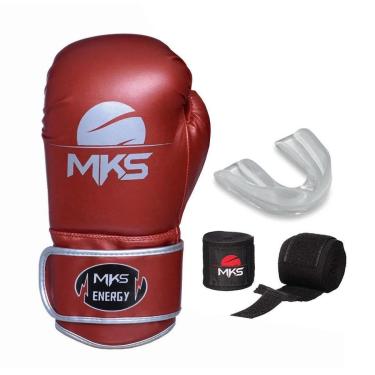 Imagem de Kit de Boxe Luva + Bucal + Bandagem MKS Energy II-Unissex