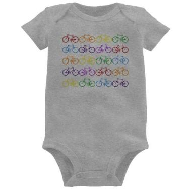 Imagem de Body Bebê Bicicletas Coloridas - Foca na Moda, Cinza, GG