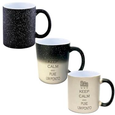 Imagem de Caneca Magica Porcelana Glitter Muda de Cor - 325ml - FRASE PUXE UM PONTO ATABAQUE UMBANDA