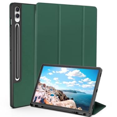 Imagem de Capa fina para Samsung Galaxy Tab S9 +/S9 FE de 12,4 polegadas com suporte S Pen, suporte triplo à prova de choque, capa protetora para tablet de ângulo duplo, leve, capa de TPU (poliuretano