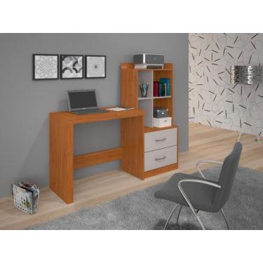 Imagem de Mesa de estudo com estante alana 2 gavetas 4 nichos - JCM MOVELARIA, C