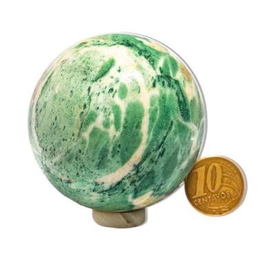 Imagem de 01 Esfera Jade Verde Lapidado 200 a 250g Aprox 5cm Tipo B - Cristaisde