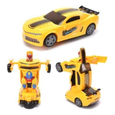 Imagem de Brinquedo Carro Transforme Robô Com Som E Luz Camaro Amarelo - TZE KID