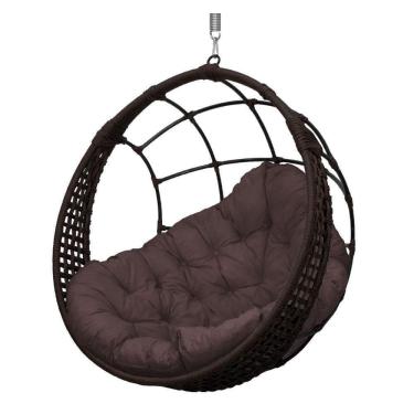 Imagem de Cadeira Balanço Ninho Suspenso Em Corda Náutica Luxo Marrom/marrom
