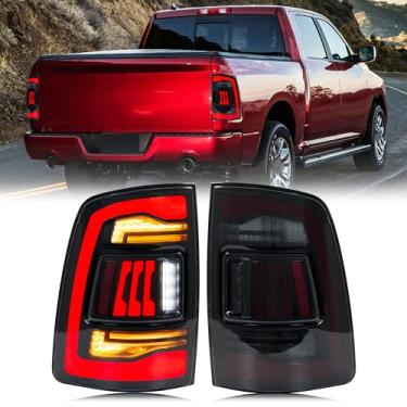 Imagem de inginuity time Luzes traseiras LED para Dodge Ram 2009-2018 4ª geração de start-up animação sequencial sequencial luzes traseiras conjunto acessório (preto)