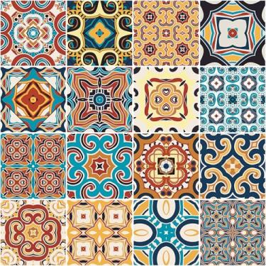 Imagem de Papel De Parede Adesivo Lavável Banheiro Azulejos 10m