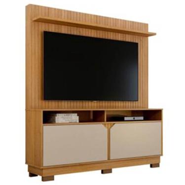 Imagem de Estante Berlim para TV até 55 Polegadas Ripado com 2 Portas Valdemóveis Cor - Cinamomo Off White