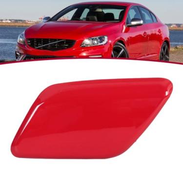 Imagem de JESYMBX Tampa do bocal da arruela do farol do para-choque dianteiro para Volvo V60 S60 2011 2012 2013 Tampa de jato de pulverização B vermelha esquerda