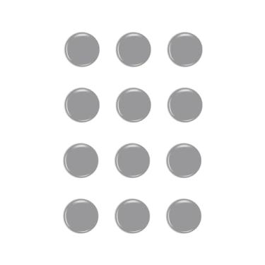 Imagem de 24 Imãs p/Geladeira, Quadros e Superfícies Magnéticos (Cinza)