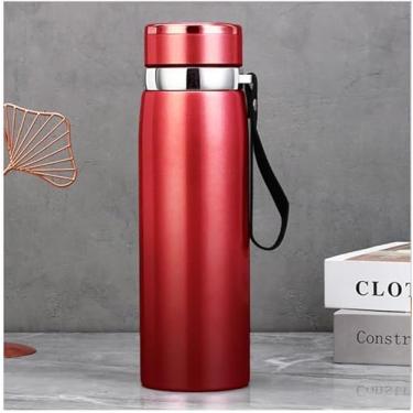 Imagem de Garrafinha Térmica Aço Inox 800ml Água Gelada Quente C/Vedação Academia Trilha (Vermelho)
