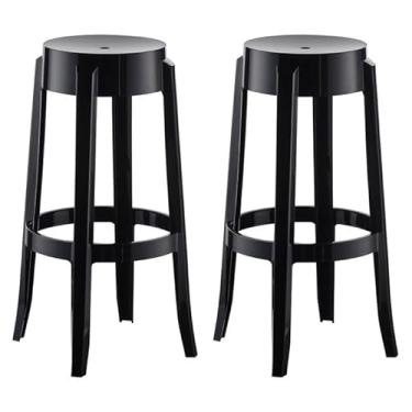 Imagem de Conjunto com 2 Banquetasde Plástico Shine Preto