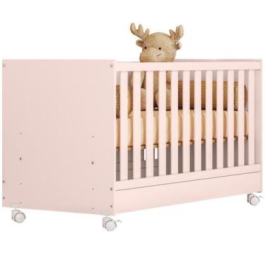 Imagem de Berço Mini-Cama Doce Mel com Rodízios - Qmovi, Rosa