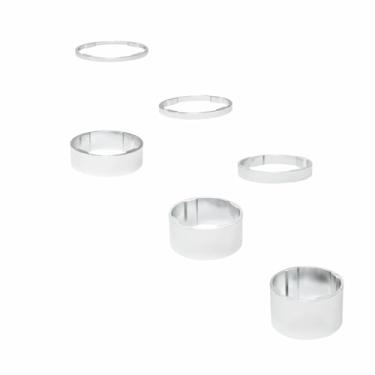 Imagem de Lotatheta Espaçador de arruela de fone de ouvido de bicicleta prata 2/3/5/10/15/20 mm serve para tubos de direção de cabeças de 1-1/8" (28,8 mm) para bicicleta de estrada, MTB, liga de alumínio prata