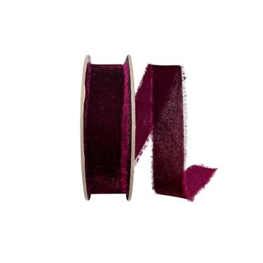 Imagem de Reliant Ribbon Fita de veludo com borda desgastada Dutchess, vinho