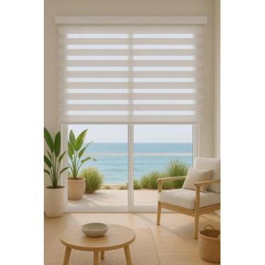 Imagem de Persiana Double Vision Sunny 180larg x 220alt Branca (com bandô) - Top