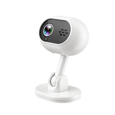 Imagem de Câmera de segurança interna plug-in com rotação de 360°, visão noturna HD, áudio bidirecional, alertas de detecção de movimento, câmera de segurança doméstica inteligente WiFi com monitoramento de