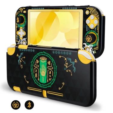 Imagem de DLseego Capa protetora para a versão Switch Lite, capa dura fofa para acessórios de jogos com 2 peças de tampas de aperto de polegar - Black Kingdom