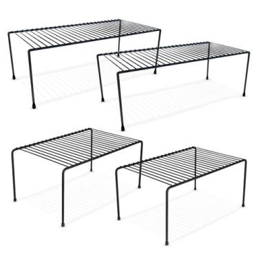 Imagem de Kit 4 Organizador de Armário 32cm 42cm Cor Preto ou Branco Aramado Pra
