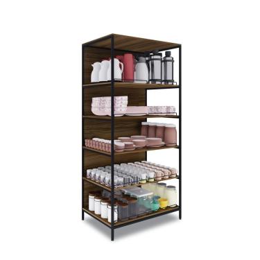 Imagem de Expositor Premium Multiuso Lateral 5 Prateleiras Em Mdf Málaga Eprml 5p - Refrimate