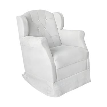 Imagem de Poltrona Amamentação Cadeira Reforçada Balanço Lile Suede branco