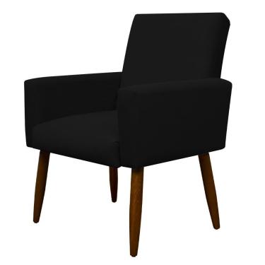 Imagem de Poltrona Nina Sala Pés Em Madeira Herrero Preto