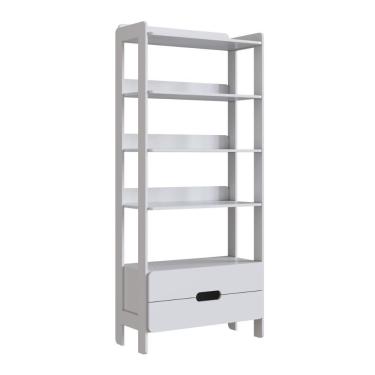 Imagem de Armário Estante Multiuso 4 Prateleiras E 2 Gavetas Elvis - Branco