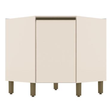 Imagem de Balcão Canto Oblíquo 1 Porta Sem Tampo Connect Off White - Móveis Henn Off White