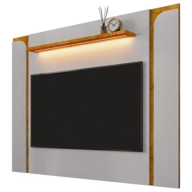 Imagem de Painel Para Tv 75 Pol Com Led 180cm Maresca B02 Off White Naturalle - Lyam Decor