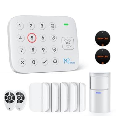 Imagem de NGTeco Sistema De Alarme Sem Fio 11 Peças Com Teclado, Kit Segurança Wi-Fi, Sensores Porta E Detector Movimento - Sirene 120 Db, Compatível Alexa Google, Instalação Faça Você Mesmo, Taxa Mensal 0