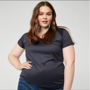 Imagem de Baby look PLUS SIZE, camiseta feminina. Uso Casual e esportivo. - Oly 