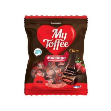 Imagem de Bala Caramelo My Toffee Chocolate Recheio Morango 500g - RICLAN