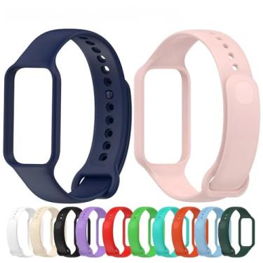 Imagem de Pulseira de Silicone para Mi Band 8 Active, Kit 2-em-1 para Smartwatch (B)