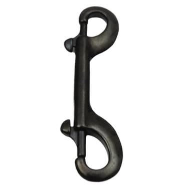 Imagem de YIJU Fecho de corrente com fecho de pressão de parafuso de ponta dupla para coleira de cachorro agrícola equino, 100 Mm Preto