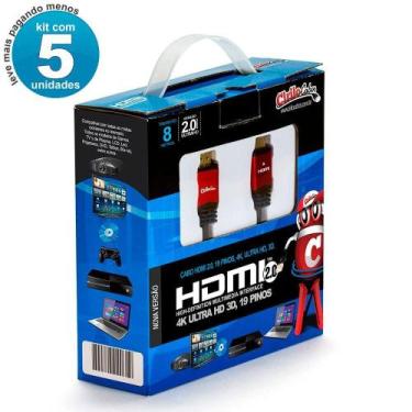 Imagem de Cabos Hdmi 2.0 4K - 8 Mt Kit Com 5 - Cirilo Cabos